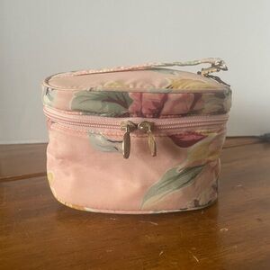 Vintage Ralph Lauren Pink Floral Chintz Toiletry Cosmetic Make-up Travel Bag